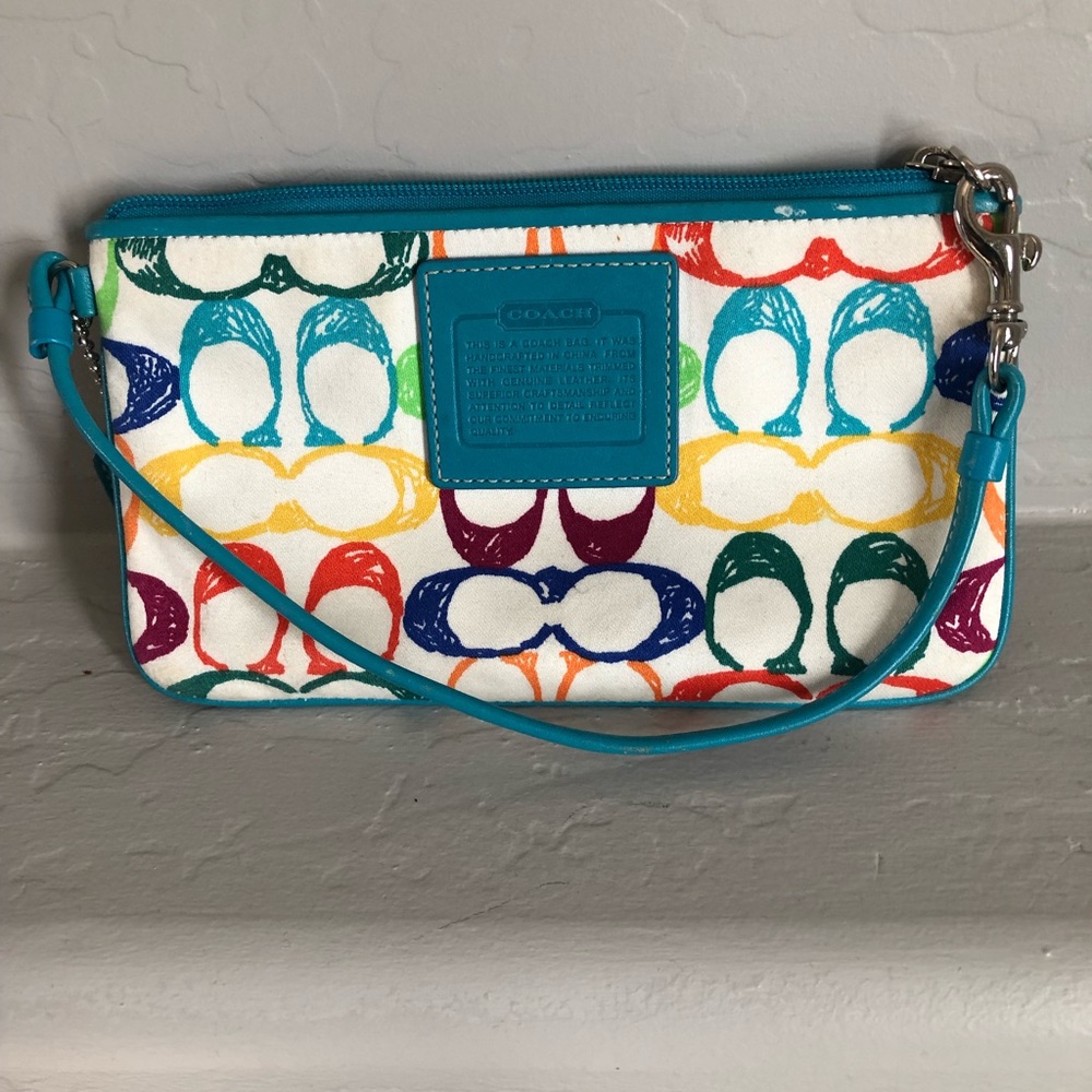 Coach scribble wristlet